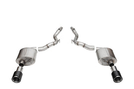 Corsa Performance 3.0 Inch Dual Rear Exit Axle-Back Exhaust System with 4.5 Inch Polished Straight Cut Carbon Fiber Tips 24-25 Ford Mustang GT (21277CF)