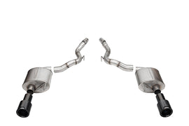 Corsa Performance 3.0 Inch Dual Rear Exit Axle-Back Exhaust System with 4.5 Inch Black PVD Straight Cut Carbon Fiber Black Tips 24-25 Ford Mustang GT (21277CFBLK)
