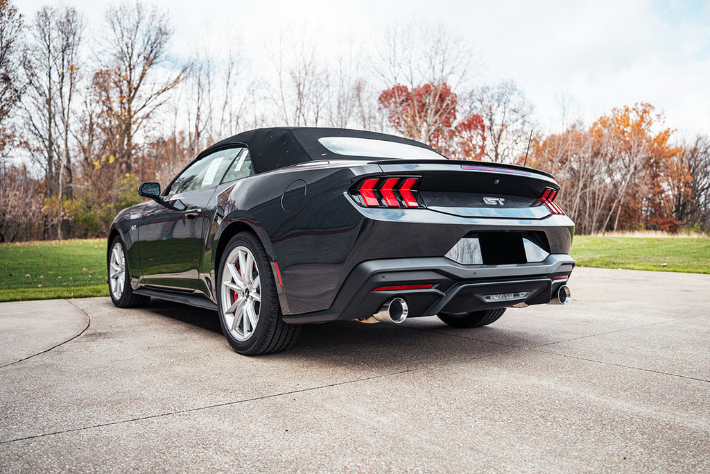 Corsa Performance 3.0 Inch Dual Rear Exit Axle-Back Exhaust System with 4.5 Inch Polished Straight Cut Tips Touring Sound Level 24-25 Ford Mustang GT Convertible (21277)