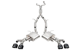 Corsa Performance 3 Inch Cat-Back Exhaust with Dual Mode Active Exhaust; Double X-Pipe, Dual Rear Exit with Twin 4.5 Inch Pro Series Black Tips 22-25 Cadillac CT4 V Blackwing (21317BLK)