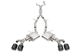 Corsa Performance 3 Inch Cat-Back Exhaust with Dual Mode Active Exhaust; Double X-Pipe, Dual Rear Exit with Twin 4.5 Inch Carbon Tips 22-25 Cadillac CT4 V Blackwing (21317CF)