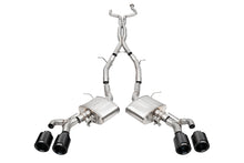 Load image into Gallery viewer, Corsa Performance 3 Inch Cat-Back Exhaust with Dual Mode Active Exhaust; Double X-Pipe, Dual Rear Exit with Twin 4.5 Inch CarbonBlack Tips 22-25 Cadillac CT4 V Blackwing (21317CFBLK)