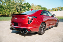 Load image into Gallery viewer, Corsa Performance 3 Inch Cat-Back Exhaust with Dual Mode Active Exhaust; Double X-Pipe, Dual Rear Exit with Twin 4.5 Inch CarbonBlack Tips 22-25 Cadillac CT4 V Blackwing (21317CFBLK)