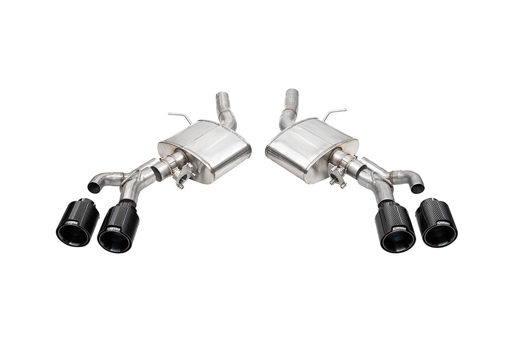 Corsa Performance 3 Inch Axle-Back Exhaust with Dual Mode Active Exhaust; Dual Rear Exit with Twin 4.5 Inch CarbonBlack Tips 22-25 Cadillac CT4 V Blackwing (21319CFBLK)