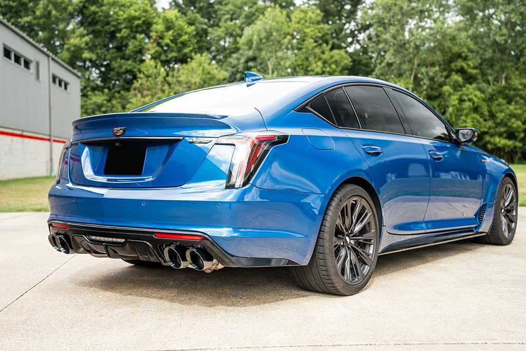 Corsa Performance 3 Inch Cat-Back Exhaust with Dual Mode Active Exhaust; Double X-Pipe, Dual Rear Exit with Twin 4.5 Inch Pro Series Black Tips 22-25 Cadillac CT5 V Blackwing (21320BLK)