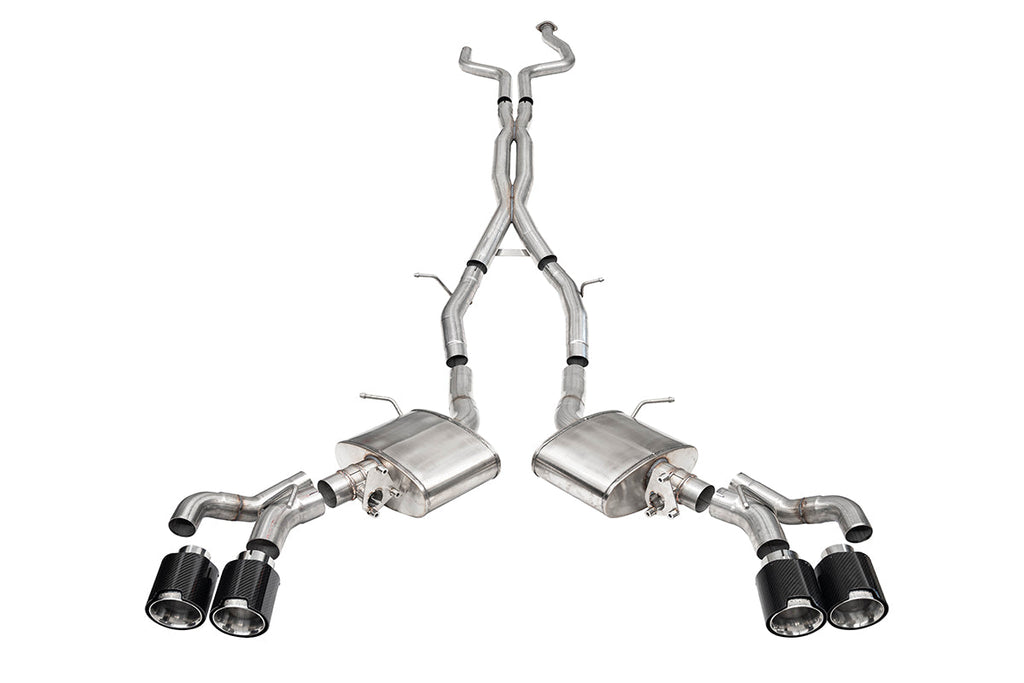 Corsa Performance 3 Inch Cat-Back Exhaust with Dual Mode Active Exhaust; Double X-Pipe, Dual Rear Exit with Twin 4.5 Inch Carbon Tips 22-25 Cadillac CT5 V Blackwing (21320CF)