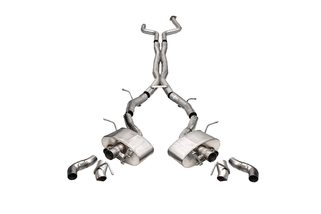 Corsa Performance 3 Inch Cat-Back Exhaust with Dual Mode Active Exhaust; Double X-Pipe, Dual Rear Exit , Uses Factory Bezels 20-25 Cadillac CT5 V (21323)