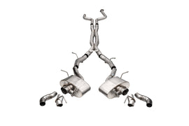 Corsa Performance 3 Inch Cat-Back Exhaust with Dual Mode Active Exhaust; Double X-Pipe, Dual Rear Exit , Uses Factory Bezels 20-25 Cadillac CT5 V (21323)