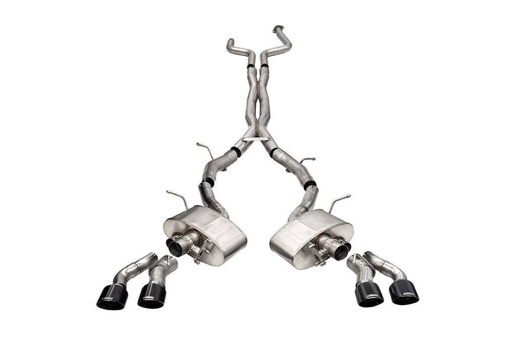 Corsa Performance 3 Inch Cat-Back Exhaust with Dual Mode Active Exhaust; Double X-Pipe, Dual Rear Exit with Twin 4.5 Inch Pro Series Black Tips 20-25 Cadillac CT5 V (21326BLK)