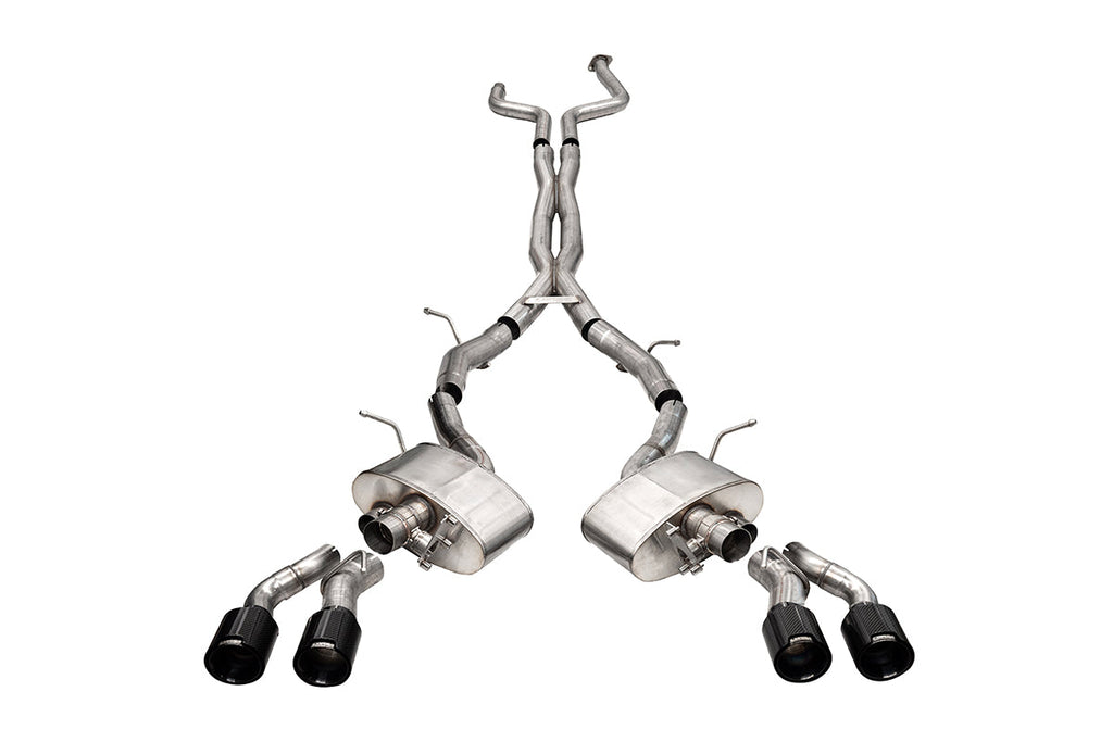 Corsa Performance 3 Inch Cat-Back Exhaust with Dual Mode Active Exhaust; Double X-Pipe, Dual Rear Exit with Twin 4.5 Inch Carbon Fiber Black Tips 20-25 Cadillac CT5 V (21326CFBLK)