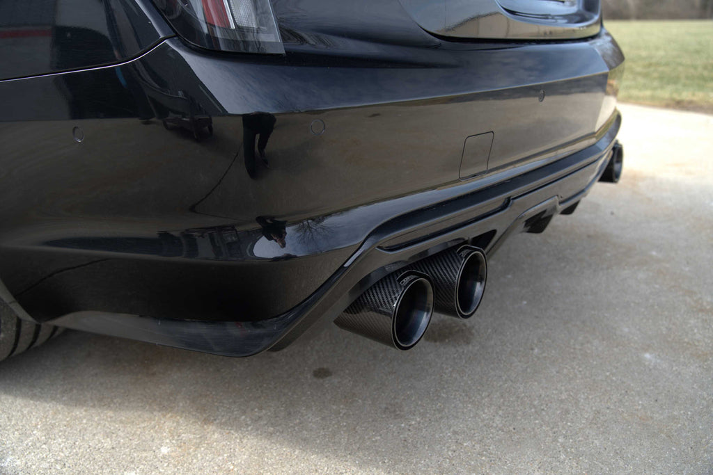 Corsa Performance 3 Inch Cat-Back Exhaust with Dual Mode Active Exhaust; Double X-Pipe, Dual Rear Exit with Twin 4.5 Inch Carbon Fiber Black Tips 20-25 Cadillac CT5 V (21326CFBLK)
