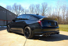 Load image into Gallery viewer, Corsa Performance 3 Inch Cat-Back Exhaust with Dual Mode Active Exhaust; Double X-Pipe, Dual Rear Exit with Twin 4.5 Inch Carbon Fiber Tips 20-25 Cadillac CT5 V (21326CF)