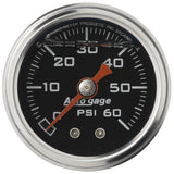 AutoMeter AutoGage 1.5in Liquid Filled Mechanical 0-60 PSI Fuel Pressure Gauge - Black (2173)