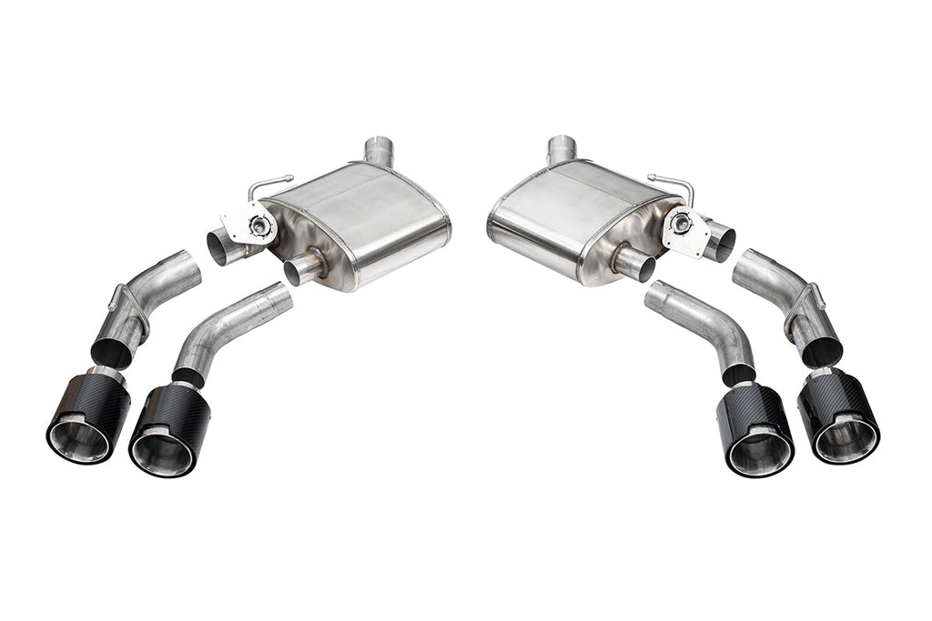 Corsa Performance 2.75 Inch Axle-Back Exhaust with Dual Mode NPP; Dual Rear Exit with Twin 4.5 Inch Carbon Fiber Tips 16-24 Chevrolet Camaro SS/16-24 Chevrolet Camaro ZL1 (21789CF)