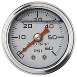 AutoMeter AutoGage 1.5in Liquid Filled Mechanical 0-60 PSI Fuel Pressure Gauge - Silver (2179)