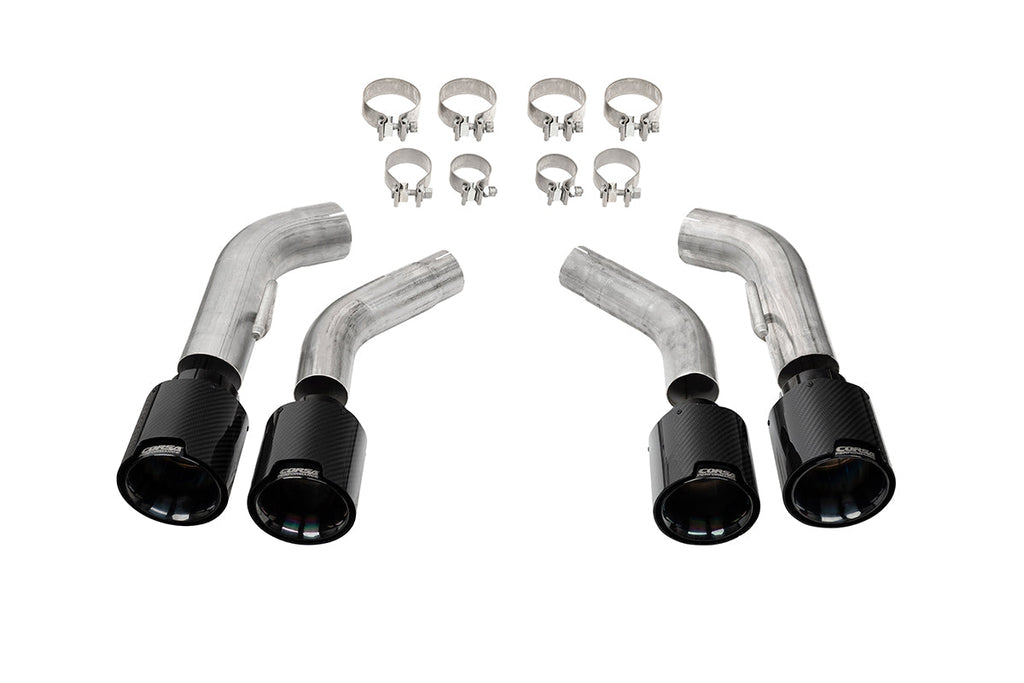 Corsa Performance Quad 4.5 Inch Carbon Fiber Black PVD Tip Kit 16-24 Chevrolet Camaro SS/16-24 Chevrolet Camaro ZL1 (21835CFBLK)
