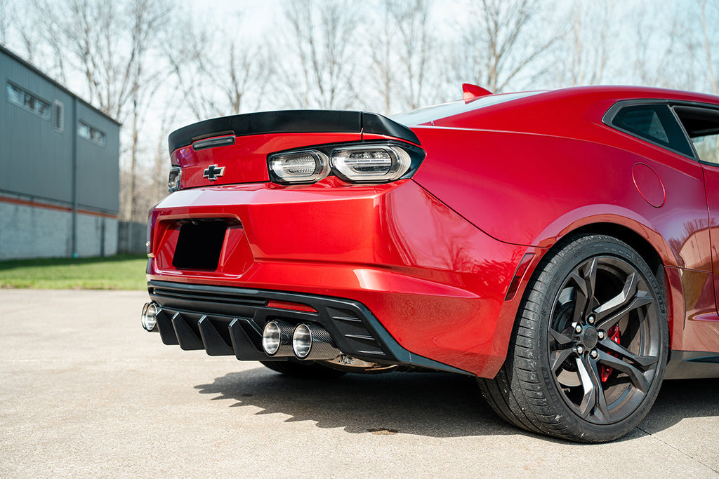 Corsa Performance Quad 4.5 Inch Carbon Fiber Polished Tip Kit 16-24 Chevrolet Camaro SS/16-24 Chevrolet Camaro ZL1 (21835CF)