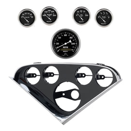 AutoMeter Old Tyme Black Direct Fit Dash Kit 55-56 Chevrolet (1 x 3-3/8in. / 4 x 2-1/16in.) (2207-07)