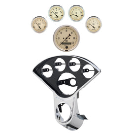 AutoMeter Antique Beige Direct Fit Dash Kit 55-59 Chevy Truck (1 x 3-3/8in. / 4 x 2-1/16in.) (2208-02)
