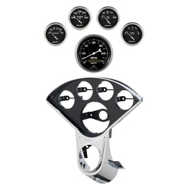 AutoMeter Old Tyme Black Direct Fit Dash Kit 55-59 Chevy Truck (1 x 3-3/8in. / 4 x 2-1/16in.) (2208-07)