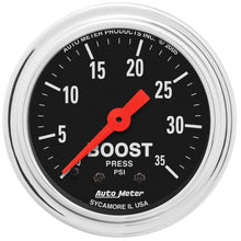 Load image into Gallery viewer, AutoMeter Gauge Boost 2-1/16in. 35 PSI Mechanical Traditional Chrome (2404)