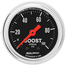 AutoMeter Gauge Boost 2-1/16in. 100 PSI Mechanical Traditional Chrome (2406)