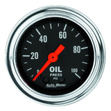 AutoMeter Traditional Chrome 2-1/16in 100 PSI Mechanical Oil Pressure Gauge (2421)