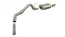 Corsa Performance 3.0 Inch Cat-Back Sport Single Side Exit Exhaust 4.0 Inch Slash Cut Polished Tip 09-10 Ford F150 4.6L/5.4L V8 w/ 126 Inch/145 Inch/157 Inch Wheelbase Stainless Steel dB by (24310)