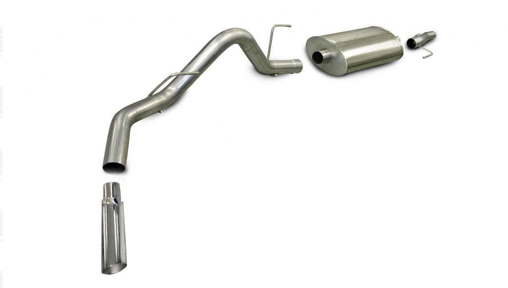 Corsa Performance 3.0 Inch Cat-Back Sport Single Side Exit Exhaust 4.0 Inch Slash Cut Polished Tip 06-08 Ford F150 SuperCrew w/6.5 Foot Bed 4.6L/5.4L V8 Stainless Steel dB by (24383)