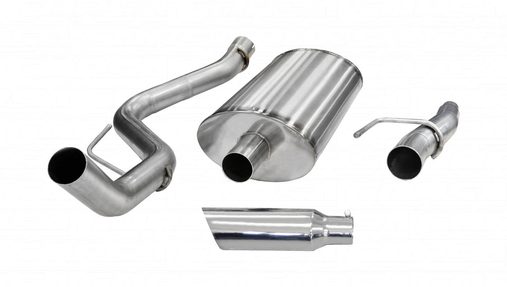 Corsa Performance 3.0 Inch Cat-Back Sport Single Side Exit Exhaust 4.0 Inch Slash Cut Polished Tip 11-14 Ford F150 6.2L V8 w/144.5/156.5 Inch WB Stainless Steel dB by (24394)