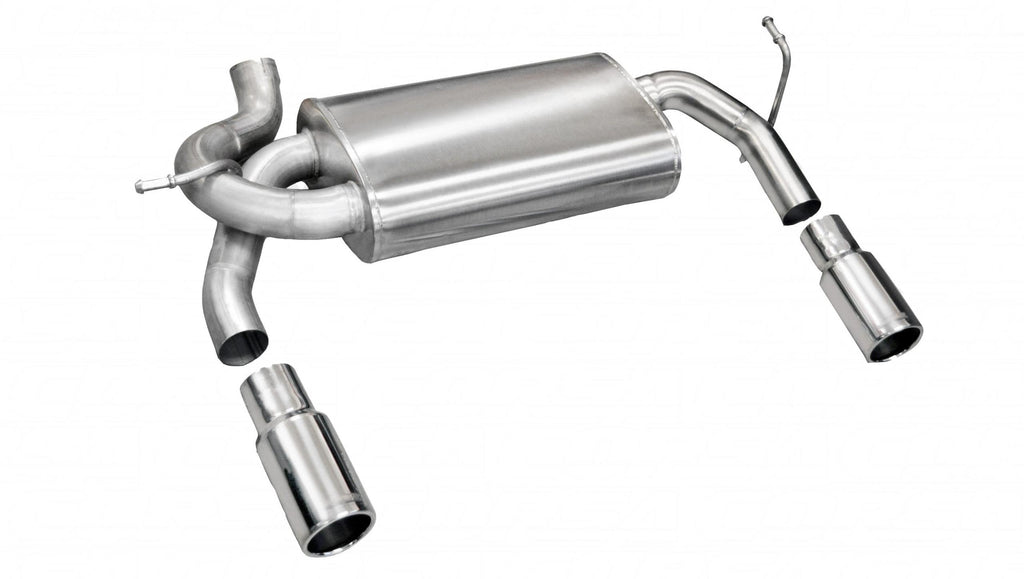 Corsa Performance 2.5 Inch Axle-Back Sport Dual Rear Exhaust Rolled 3.5 Inch Polished Tips Jeep Wrangler JK 07-11 3.8L V6/12-Present 3.6L V6 Stainless Steel dB Performance by (24412)