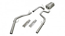 Load image into Gallery viewer, Corsa Performance 3.0 Inch Cat-Back Sport Dual Rear Exit Exhaust 4.0 Inch Slash Cut Polished Tips 09-17 Ram 1500/Rebel 1500 Crew Cab/Short Bed/Quad Cab/Standard Bed 4.7L/5.7L V8 140.5 Inch WB Stainless Steel dB by (24425)
