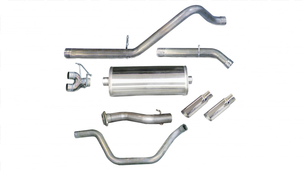 Corsa Performance 3.0 Inch Cat-Back Sport Dual Rear Exit Exhaust 4.0 Inch Slash Cut Polished Tips 10 Silverado/Sierra Denali 1500 Crew Cab/Short Bed/Extended Cab/Standard Bed 6.2L V8 143.5 Inch WB Stainless Steel dB by (24519)