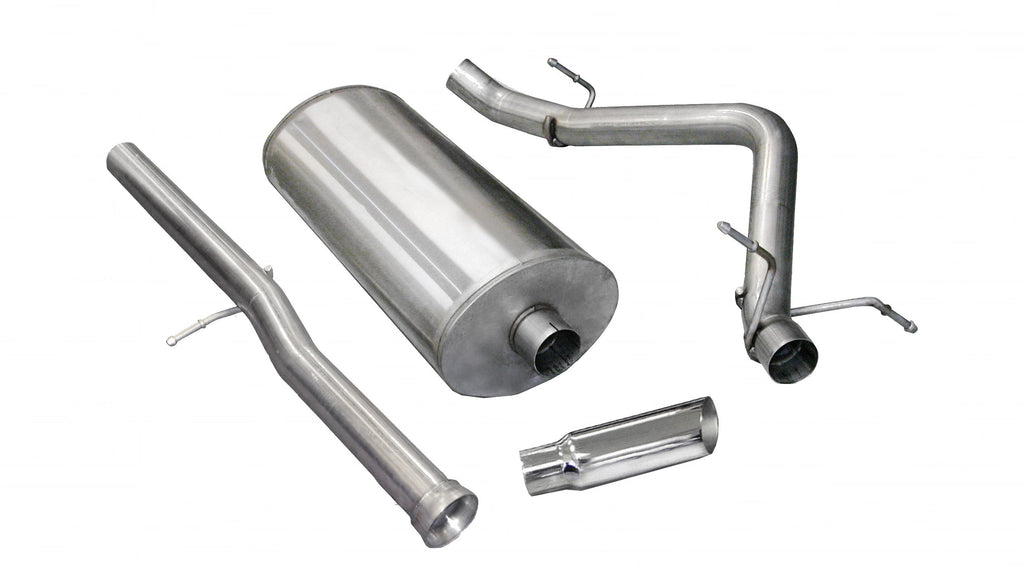 Corsa Performance 3.0 Inch Cat-Back Sport Single Side Exit Exhaust 4.0 Inch Slash Cut Polished Tip 11-13 Silverado/Sierra Denali 1500 Crew Cab/Short Bed/Extended Cab/Standard Bed 6.2L V8 143.5 Inch WB Stainless Steel dB by (24523)