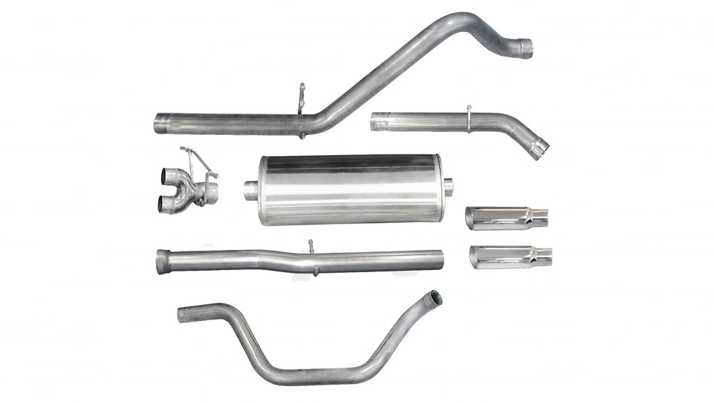 Corsa Performance 3.0 Inch Cat-Back Sport Dual Rear Exit Exhaust 4.0 Inch Slash Cut Polished Tips 11-13 Silverado/Sierra Denali 1500 Crew Cab/Short Bed/Extended Cab/Standard Bed 6.2L V8 143.5 Inch WB Stainless Steel dB by (24524)