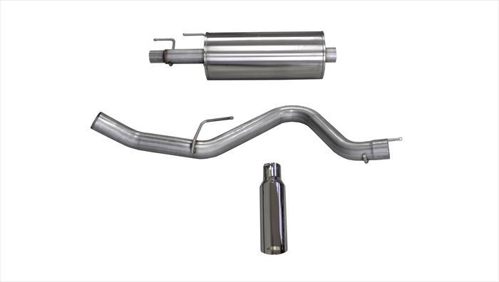 Corsa Performance 3.0 Inch Cat-Back Sport Single Side Exit Exhaust 4.0 Inch Slash Cut Polished Tip Ford F150 EcoBoost SuperCrew/SuperCab 3.5L/2.7L w/145/156.8/163.7 Inch WB Stainless Steel dB by (24836)