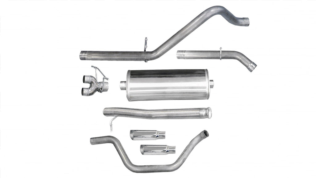 Corsa Performance 3.0 Inch Cat-Back Sport Dual Rear Exit Exhaust 4.0 Inch Slash Cut Polished Tips 09 Silverado/Sierra 1500 Crew Cab/Short Bed/Extended Cab/Standard Bed 4.8L/5.3L/6.0L V8 143.5 Inch WB Stainless Steel dB by (24906)
