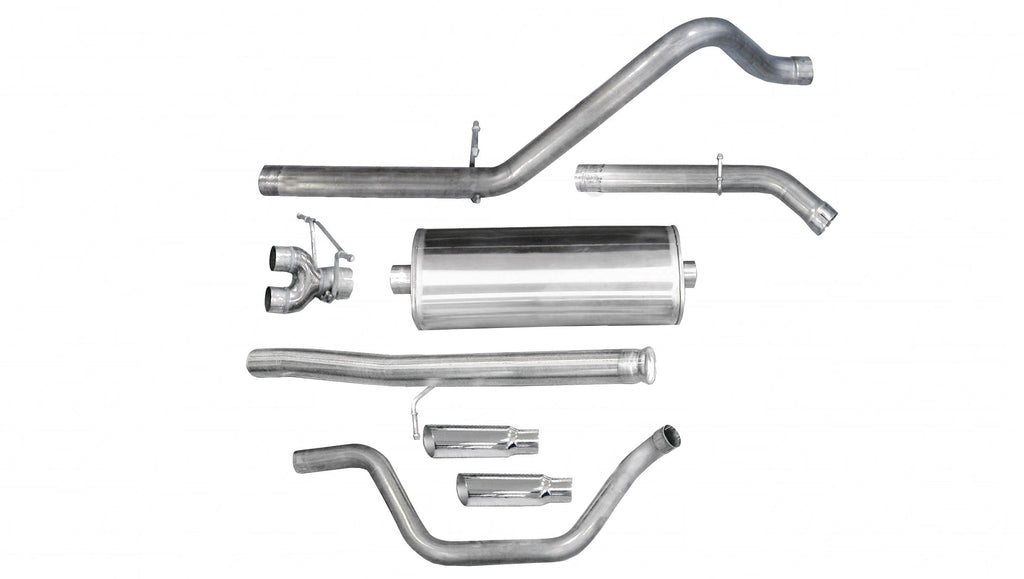 Corsa Performance 3.0 Inch Cat-Back Sport Dual Rear Exit Exhaust 4.0 Inch Slash Cut Polished Tips 10-13 Silverado/Sierra 1500 Crew Cab/Short Bed/Extended Cab/Standard Bed 4.8L/5.3L/6.0L V8 143.5 Inch WB Stainless Steel dB by (24907)