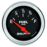 AutoMeter Traditional Chrome 2-1/16in 33 Ohm - 240 Ohm Full Electrical Fuel Level Gauge (2516)