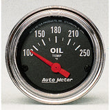 AutoMeter Traditional Chrome 52mm 100-250 Degree F Short Sweep Electrical Oil Temperature Gauge (2542)