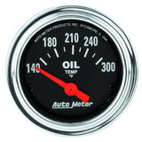 AutoMeter Traditional Chrome 52mm 140-300 Degree F Short Sweep Electrical Oil Temperature Gauge (2543)