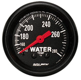 AutoMeter Z Series 2 1/6inch 140-280 Degree F Mechanical Water Temperature Gauge (2606)