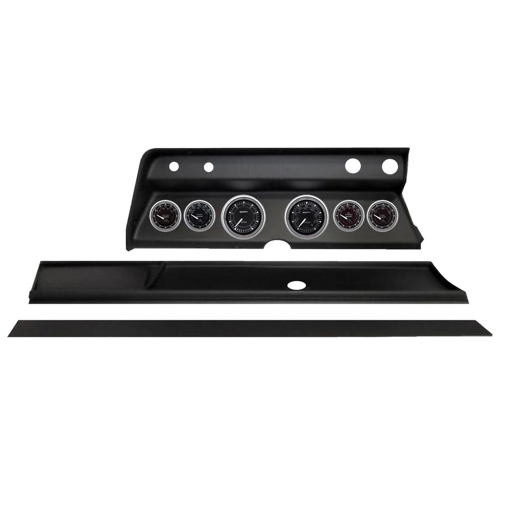 AutoMeter Chrono Chrome Direct Fit Dash Kit 1966 Chevy Chevelle (2 x 3-3/8in. / 4 x 2-1/16in.) (2931-15)