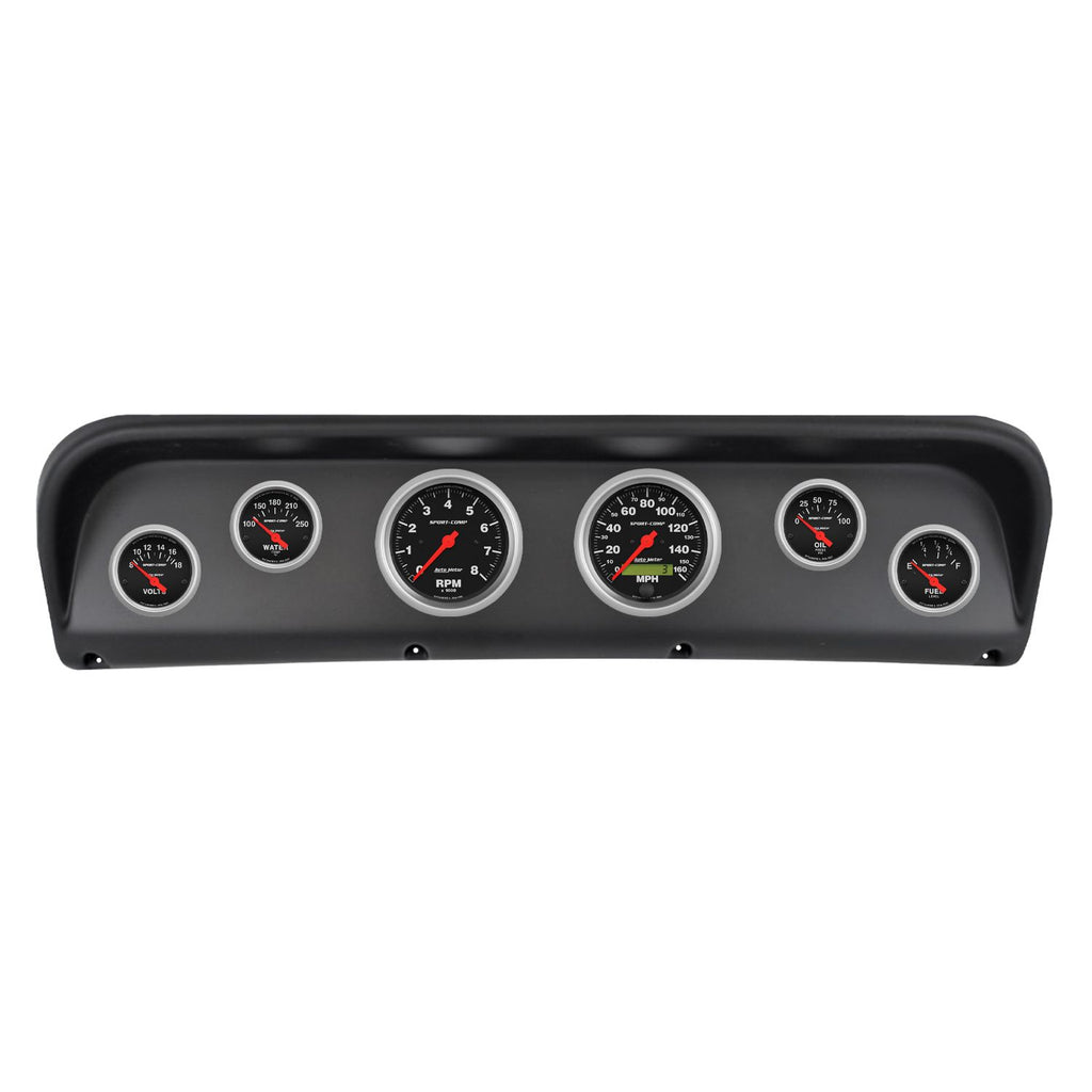 AutoMeter Sport-Comp Direct Fit Dash Kit 67-72 Ford F100 (2 x 3-3/8in. / 4 x 2-1/16in.) (2938-11)