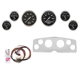 AutoMeter Old Tyme Black 54-55 GMC Truck Billet Panel/Gauge Kit - 3-1/8in. (x2) & 2-1/16in. (x4) (2939-07)