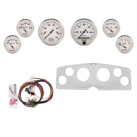 AutoMeter Old Tyme White 54-55 GMC Truck Billet Panel/Gauge Kit - 3-1/8in. (x2) & 2-1/16in. (x4) (2939-08)