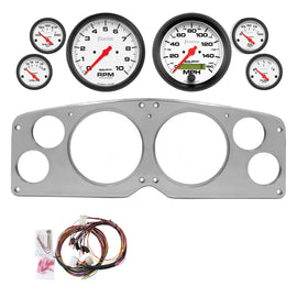 AutoMeter Phantom 54-55 GMC Truck Direct-Fit Billet Panel/Gauge Kit - 5in. (x2) & 2-1/16in. (x4) (2941-09)