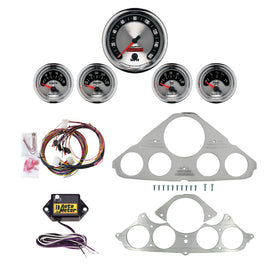 AutoMeter American Muscle 55-59 Chevy Truck Billet Panel/Gauge Kit - 3-3/8in. (x1) & 2-1/16in. (x4) (2943-01)