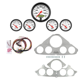 AutoMeter Phantom 55-59 Chevy Truck Billet Panel/Gauge Kit - 3-3/8in. (x1) & 2-1/16in. (x4) (2943-09)