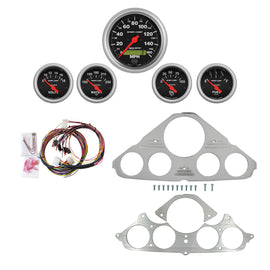 AutoMeter Sport-Comp 55-59 Chevy Truck Billet Panel/Gauge Kit - 3-3/8in. (x1) & 2-1/16in. (x4) (2943-11)